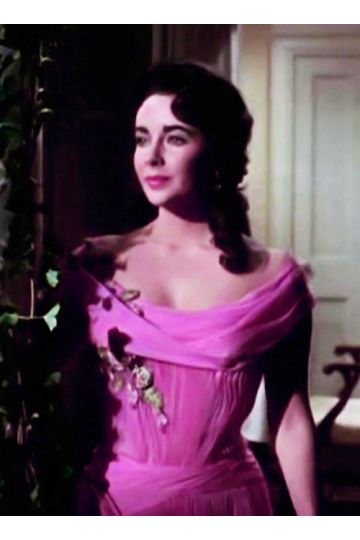 Elizabeth Taylor Inspired Pink Chiffon Dress in 1950s Movie Giant