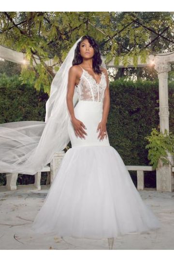 Eternal Elegance – Eniko Parrish & Kevin Hart Wedding Inspiration Lace-Bodice Mermaid Gown