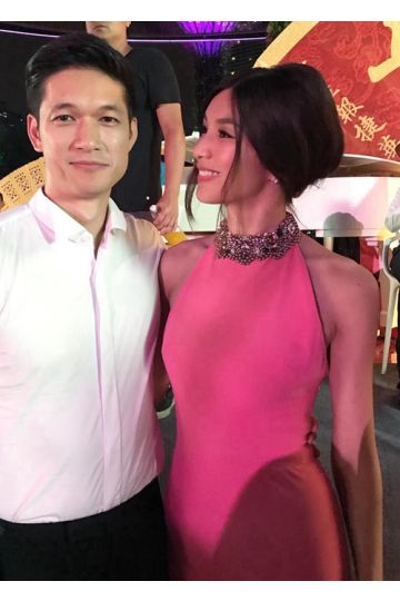 Gemma Chan Pink Formal Prom Celebrity Dress Crazy Rich Asians
