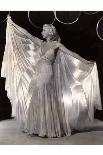 Ginger Rogers White Dress with Cape in Movie "Swing Time"