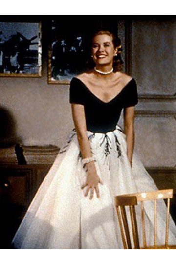Graceful Elegance – Grace Kelly Black and White Ball Gown 