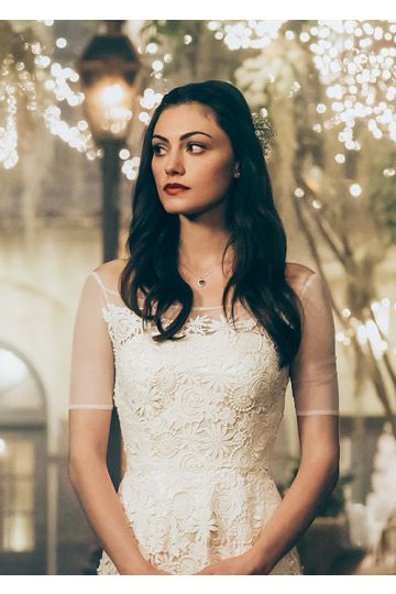Phoebe Tonkin Hayley Marshall White Lace Wedding Dress on TV Show 'The Originals'