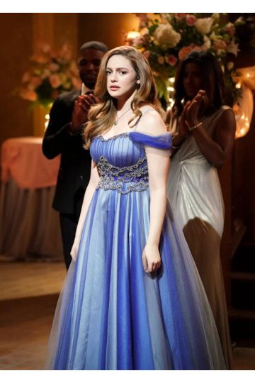 Danielle Rose Russell Hope Mikaelson Caroline Blue Dress in TV Show "Legacies"