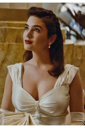 Jennifer Connelly White Satin Celebrity Evening Dress in Movie "The Rocketeer"