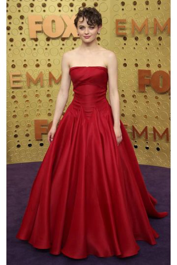 Joey King Red Strapless Ball Gown Prom Celebrity Dress Emmys 2019