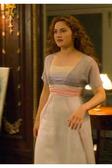 Kate Winslet Rose Titanic Sinking Scene Inspired Vintage Chiffon Empire Waist Evening Dress