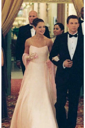 Katie Holmes Inspired Pink Spaghetti Straps Celebrity Prom Dress in Movie "First Daughter"
