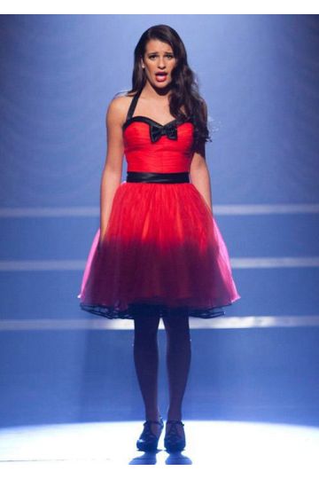 Lea Michele Rachel Berry Red Dress Glee National
