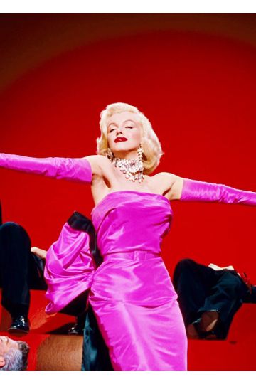 Hollywood Glamour – Marilyn Monroe Pink Satin Strapless Dress with Bow