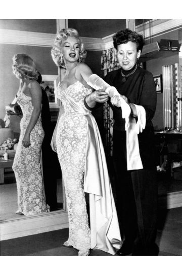Marilyn Monroe White Lace Formal Evening Dress How To Marry A Millionaire Premiere