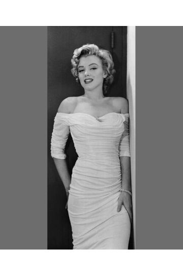 Marilyn Monroe Inspired White Off-the-shoulder Midi Dress Life Magazine Cover 1952