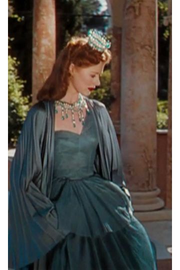 Moira Shearer Blue One-shoulder Formal Dress with Cape in Movie The Red Shoes