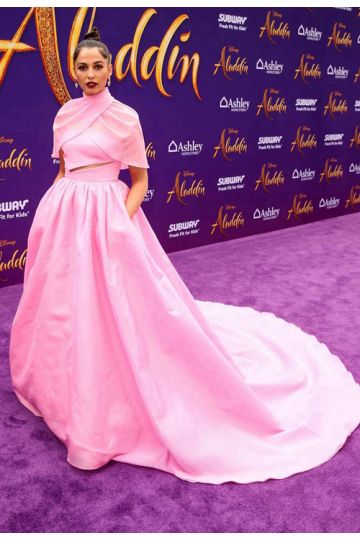 Royal Charm – Naomi Scott Pink Satin Ball Gown