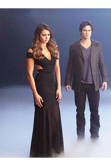 Nina Dobrev Black Dress in The Vampire Diaries
