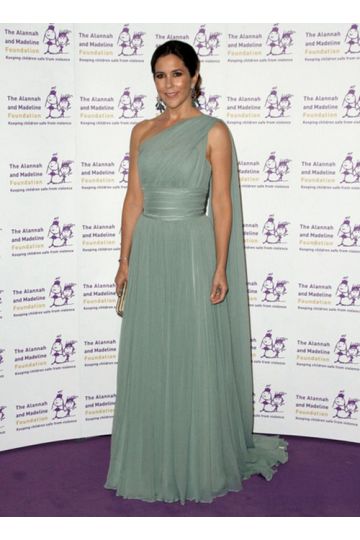 Princess Mary Green One-shoulder Chiffon Formal Dress Charity Dinner