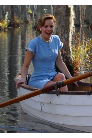 Rachel McAdams Blue Dress Notebook 1940s Fashion Celebrity Outfit Movie Costume