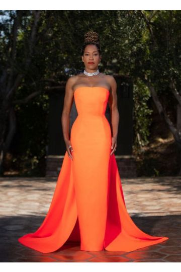 Regina King Inspired Orange Evening Dress Costume Designers Guild Awards 2021