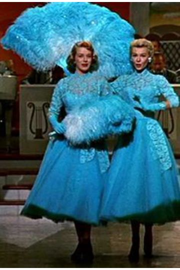 Rosemary Clooney Vera Ellen The Sisters Blue Lace Dress in Movie "White Christmas"