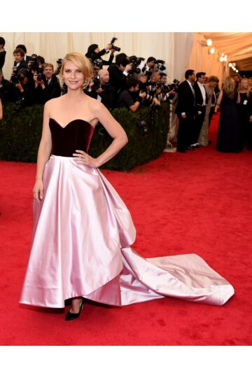 Claire Danes Inspired Burgundy Pink Sweetheart Ball Gown - main reference image