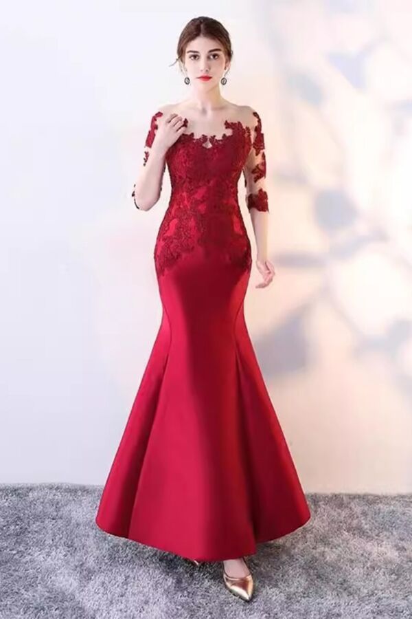 Scarlet Whisper – Elegant Evening Dress
