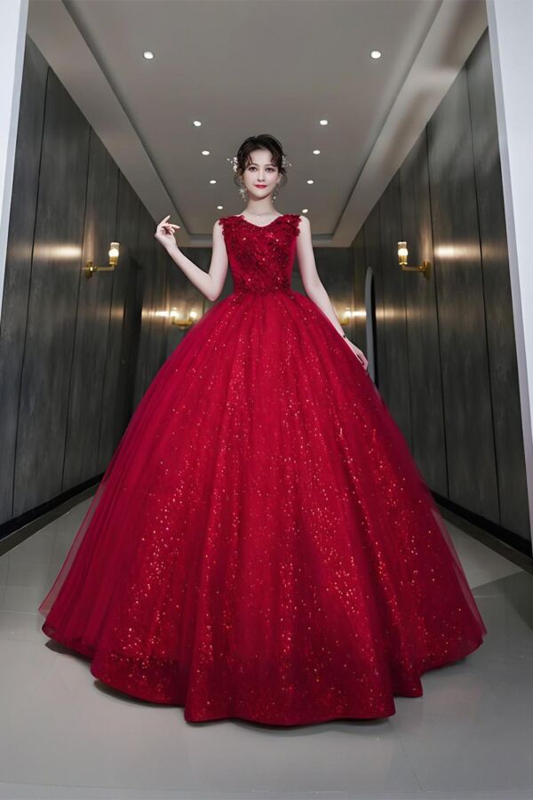 Crimson Dream – Haute Couture Ball Dress