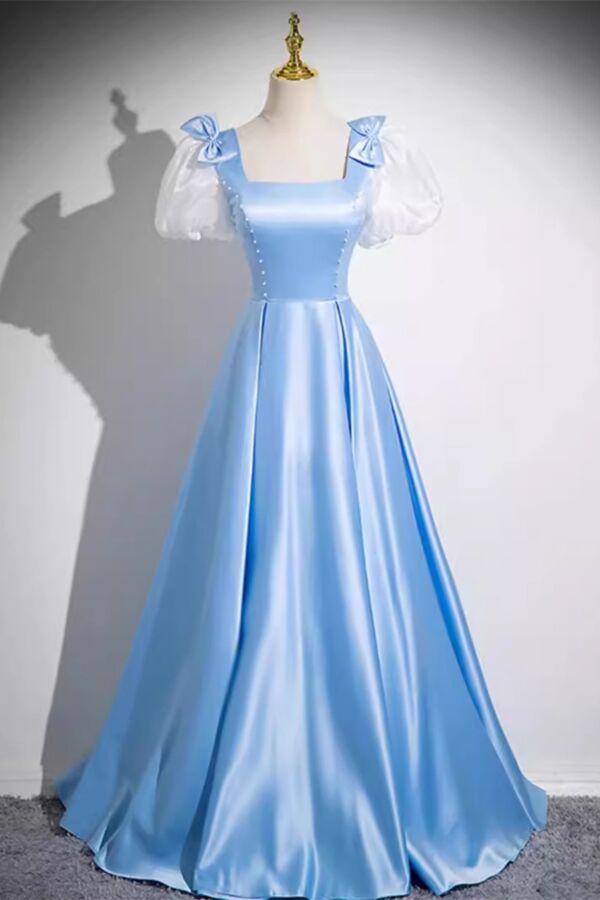 Morning Light – Bow Shoulder Evening Gown