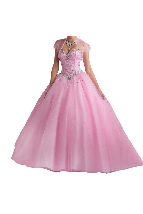 Blush Diamond Waltz — Embellished Tulle Ball Gown