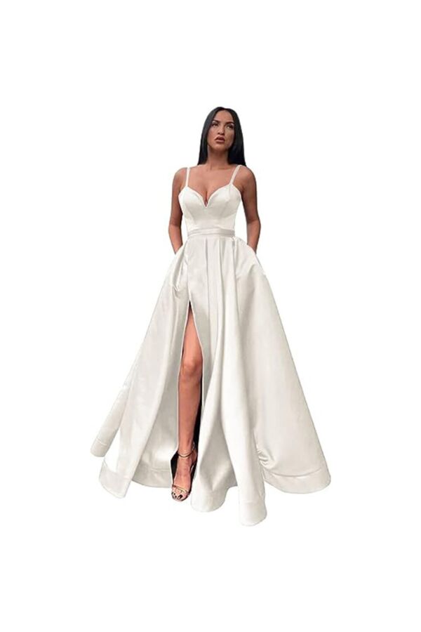 Opal Eclipse — Minimal Satin Evening Dress