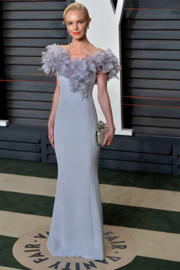 Kate Bosworth Lavender Off The Shoulder Celebrity Dress Oscars 2016