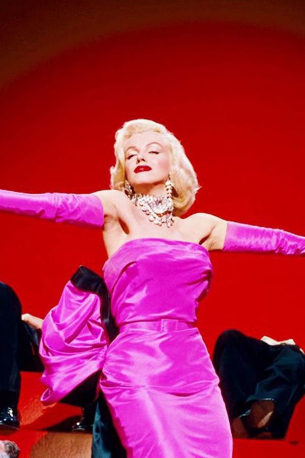 Hollywood Glamour – Marilyn Monroe Pink Satin Strapless Dress with Bow