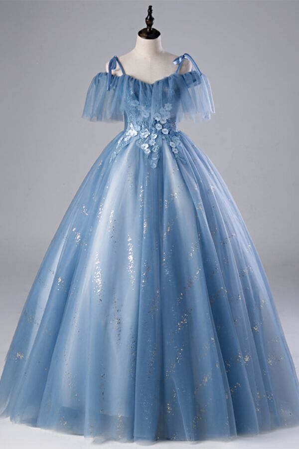 Starlit Glacier Off-Shoulder Dress
