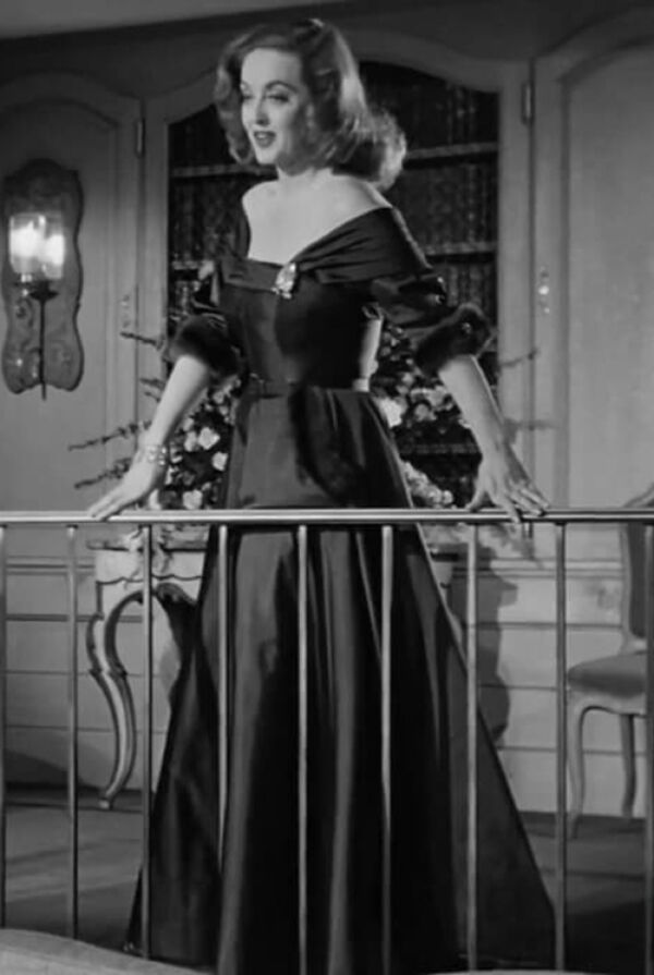 Bette Davis Black Off-the-shoulder Celebrity Evening Dress Movie "All About Eve"