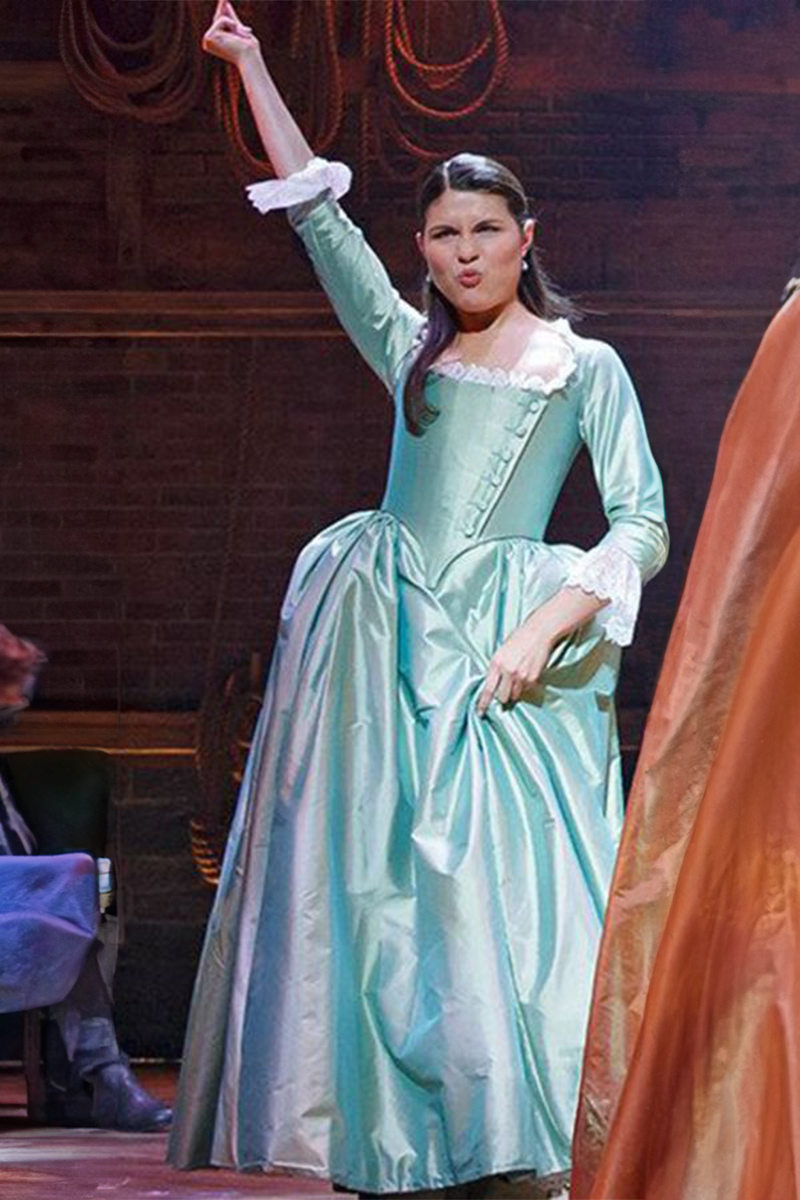 Eliza Schuyler Hamilton–Inspired Seafoam Green Lace-Trimmed 18th-Century Ball Gown from “Hamilton”