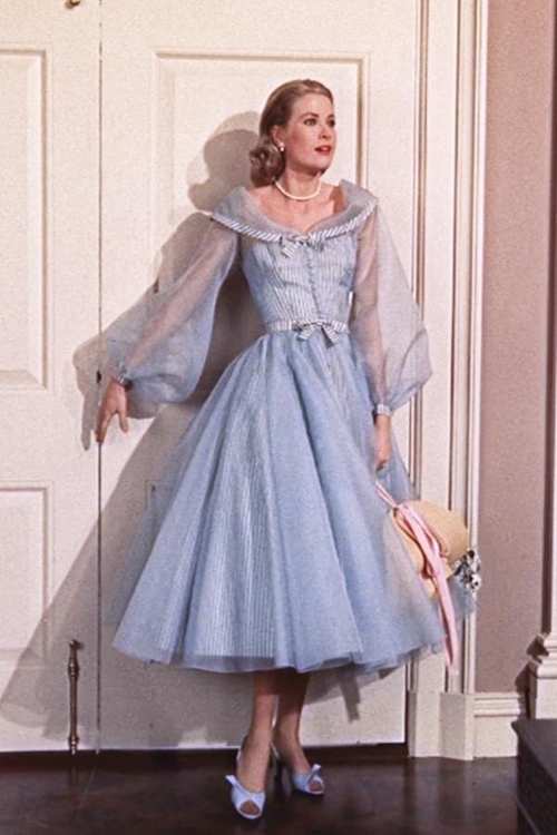 Grace Kelly Blue Organza Dress in 1950s Movie High Society