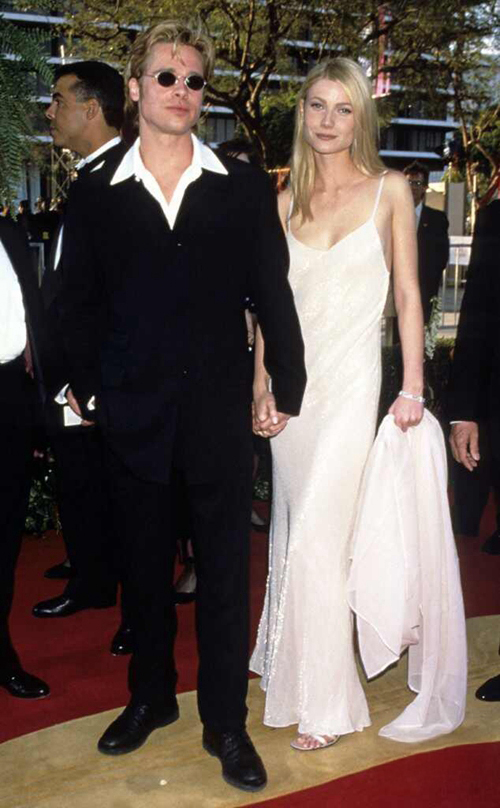 Gwyneth Paltrow White Spaghetti Straps Slip Celebrity Prom Party Dress Oscars 1996