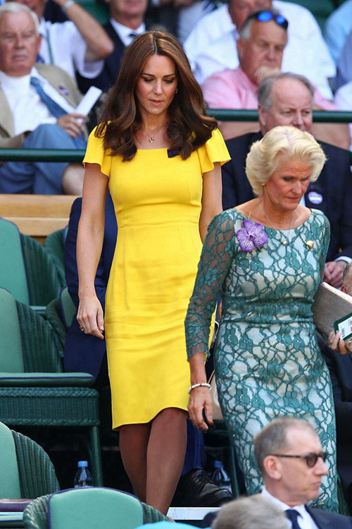 Sunlit Grace – Kate Middleton Yellow Flutter-Sleeve Midi Sheath Dress