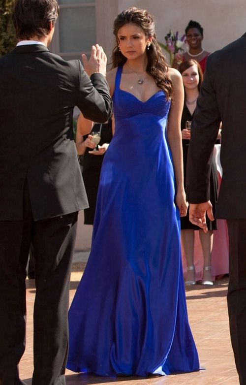Nina Dobrev Royal Blue Off the Shoulder Mermaid Formal Prom Celebrity Dress from Vampire Diaries