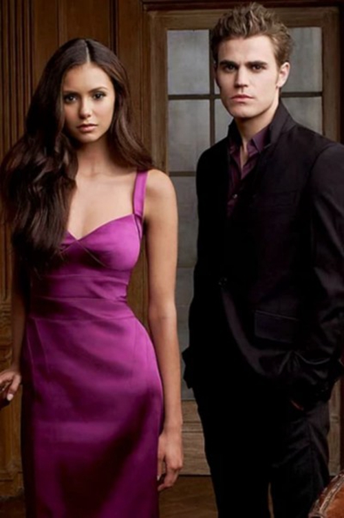 Nina Dobrev Short Purple Dress in The Vampire Diaries