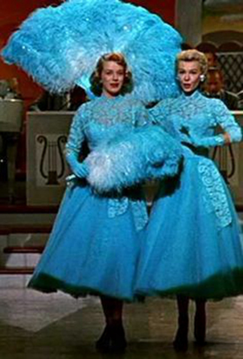 Rosemary Clooney Vera Ellen The Sisters Blue Lace Dress in Movie "White Christmas"
